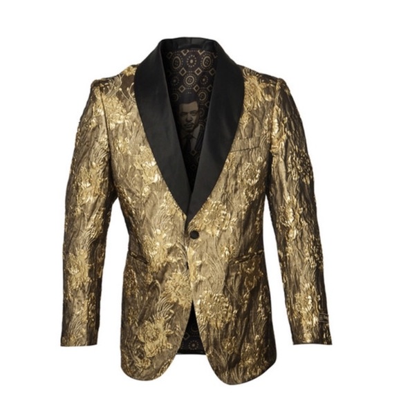 🔥🔥Golden Floral Pattern Blazer